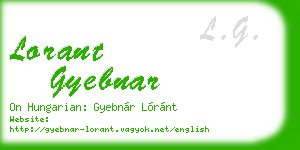 lorant gyebnar business card